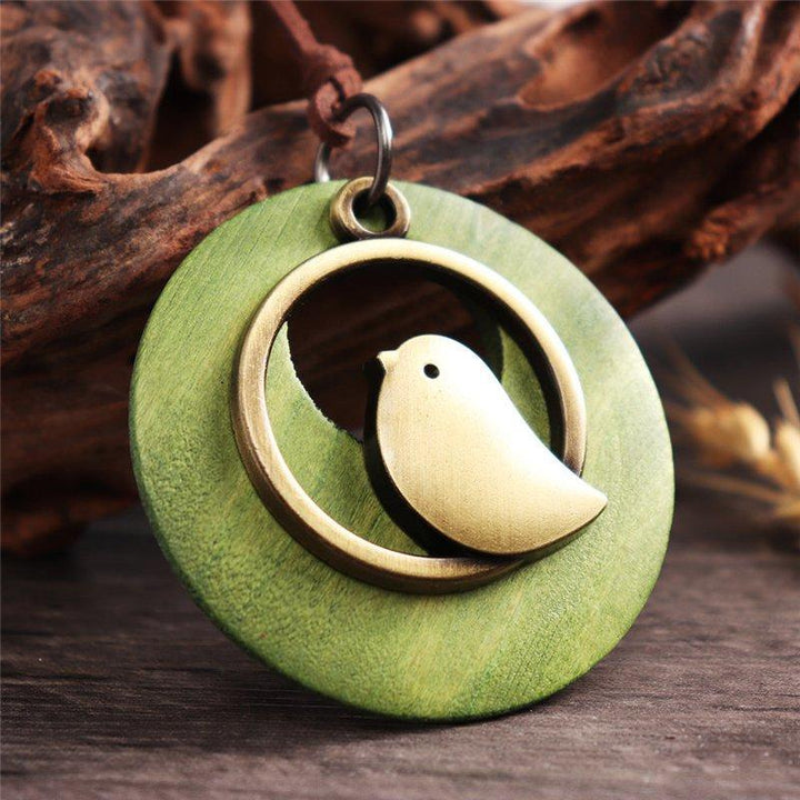 Handmade Bird Sweater Vintage Necklace