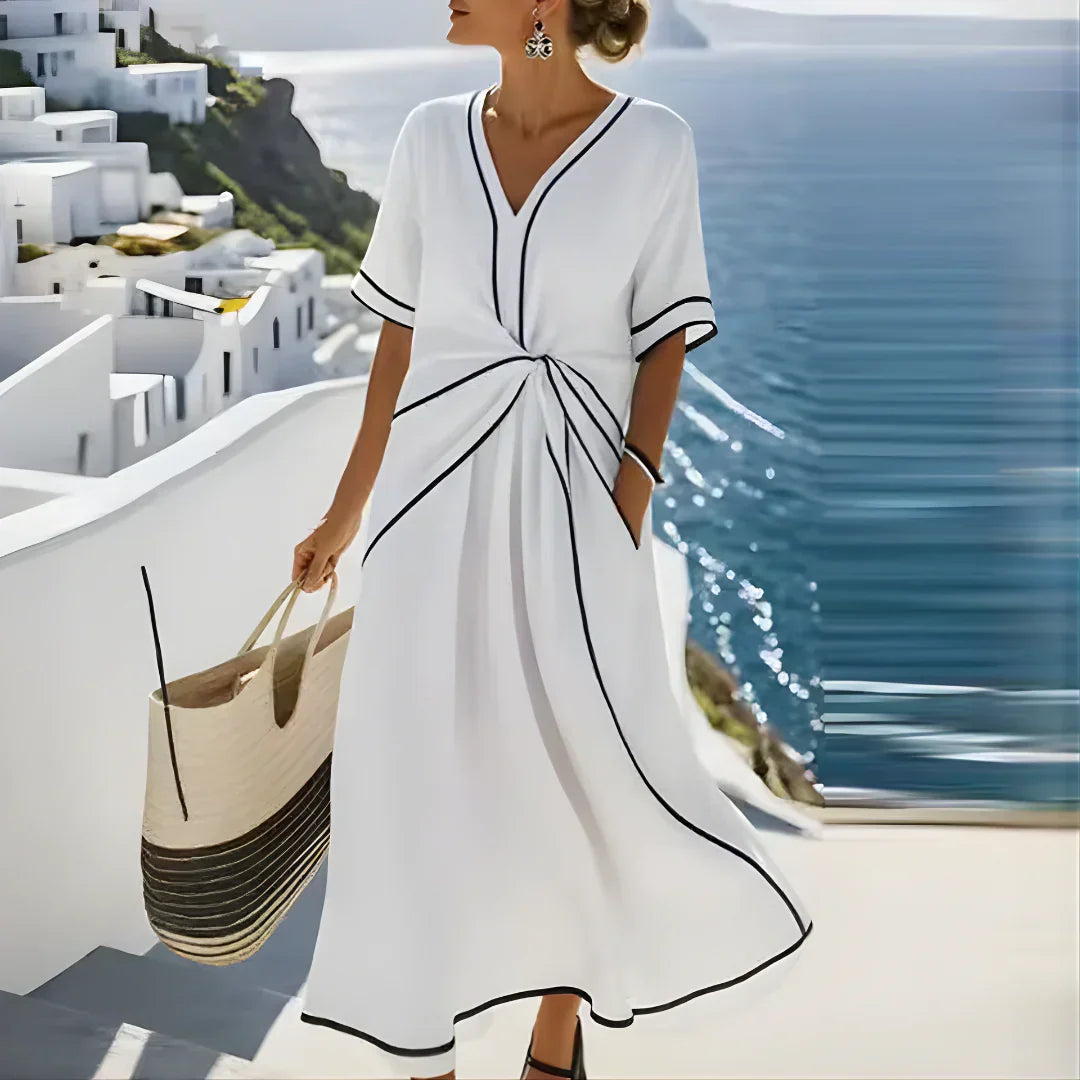 Elegant Knot-Front Resort Maxi Dress