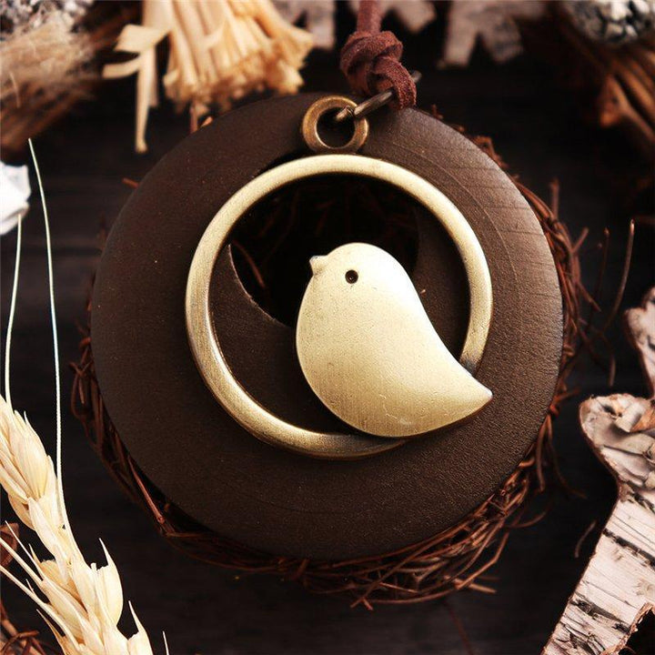 Handmade Bird Sweater Vintage Necklace