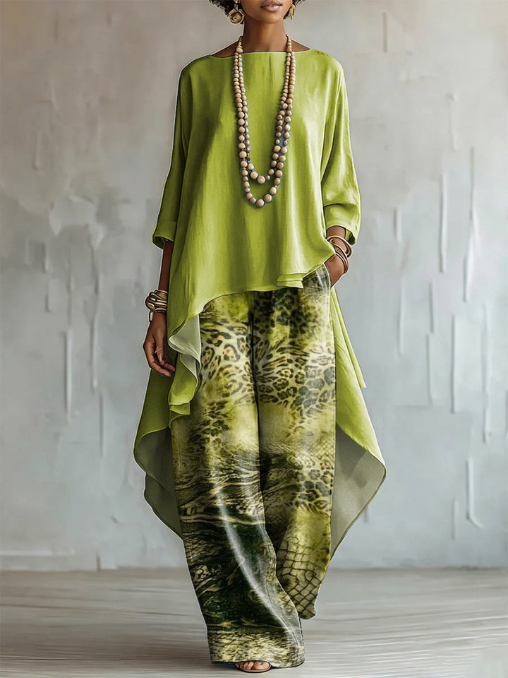 Elegant &amp; Artistic Leopard Print Two-piece Set