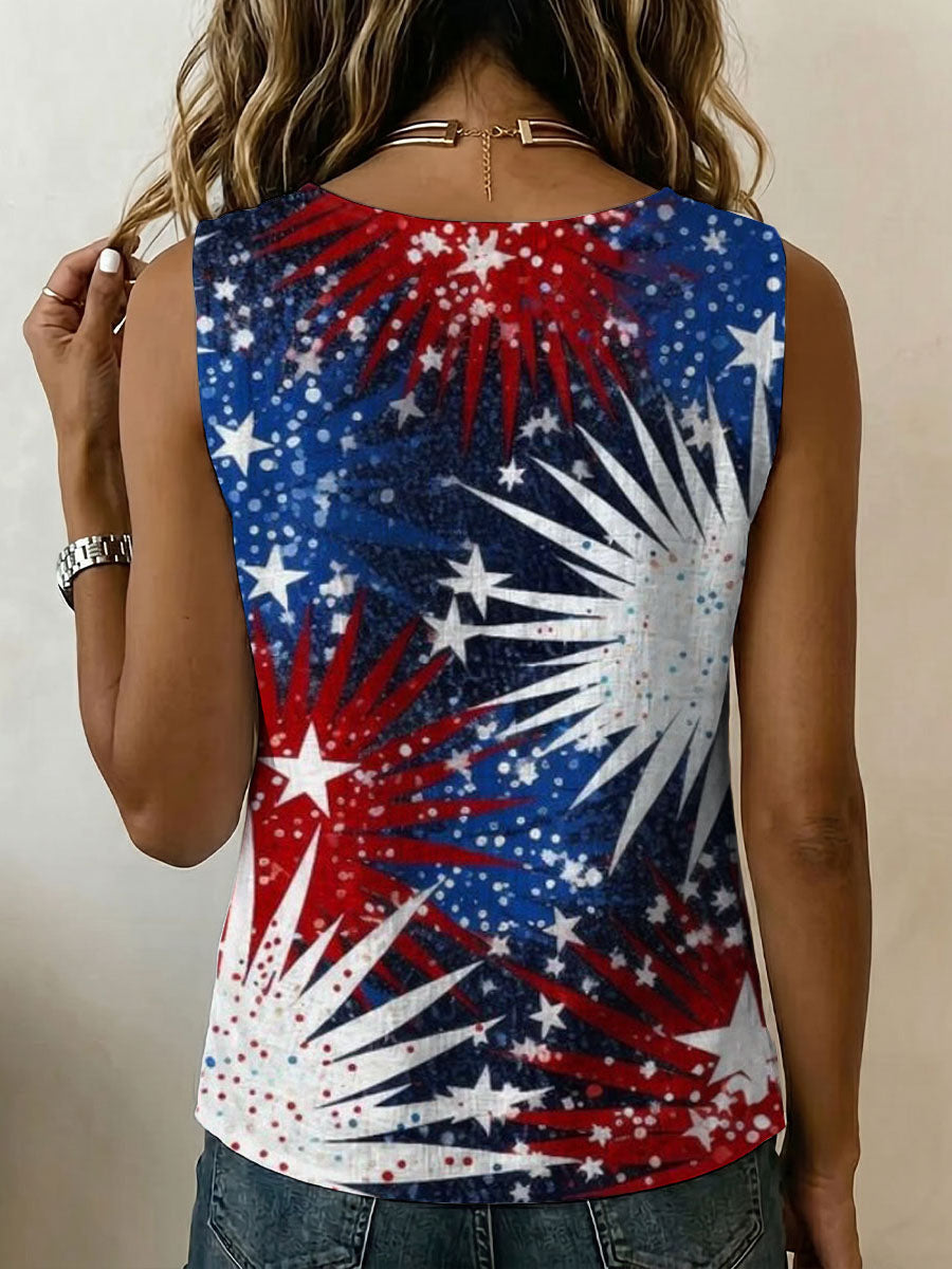 American Independence Day Colorful Star Decorative Pattern Women&