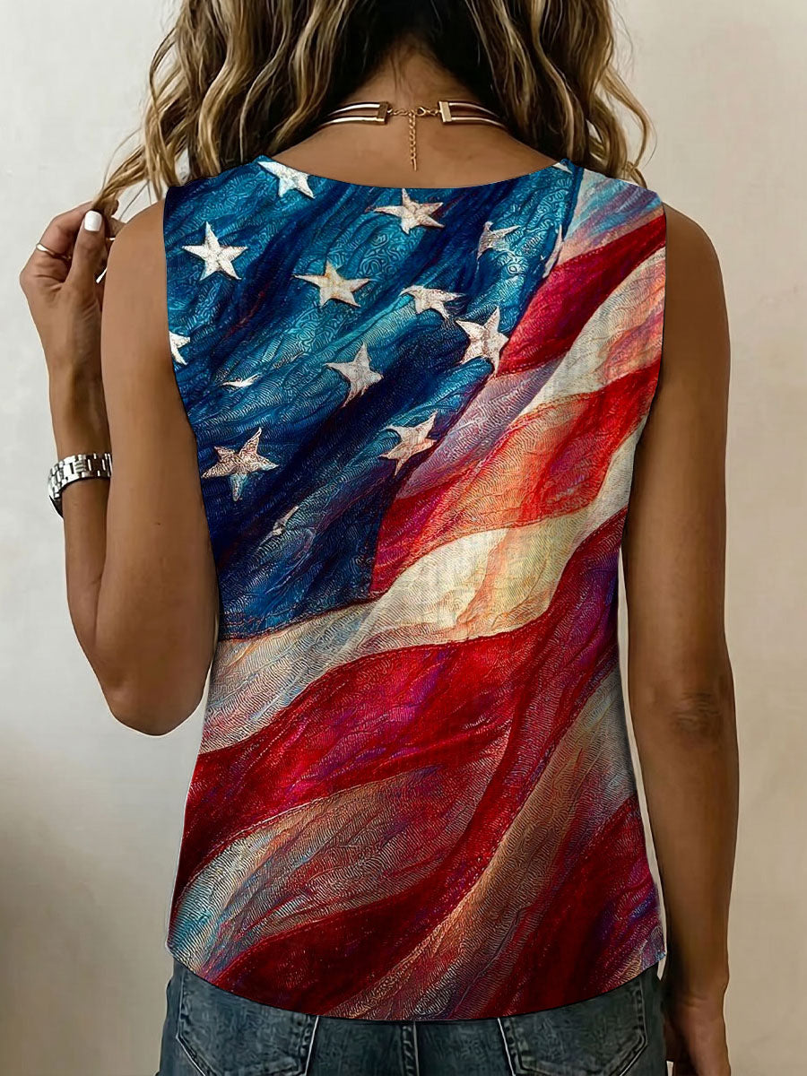 Independence Day American Flag Decorative Pattern Women&