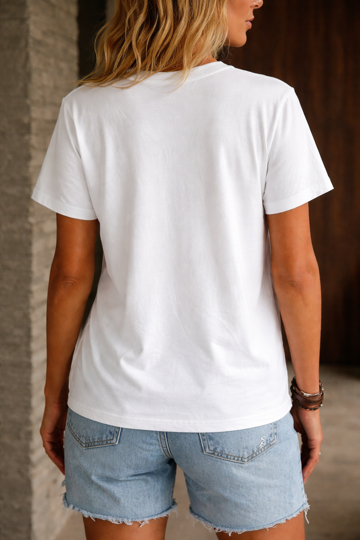 Casual &amp; Comfortable Ruffled Cotton T-shirt