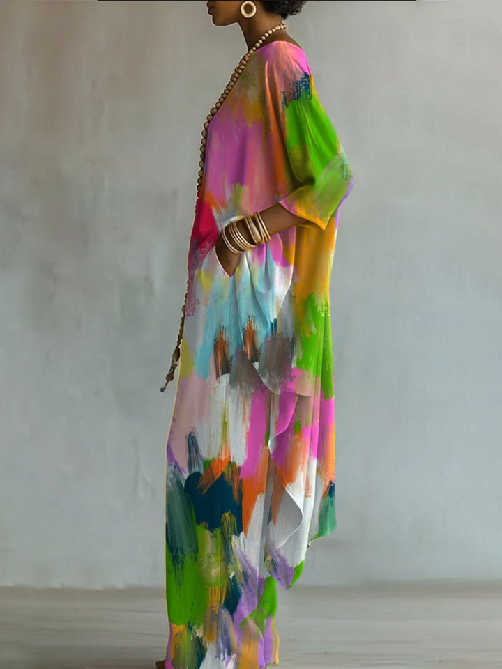 Elegant Retro Abstract Colors Print Two-piece Set
