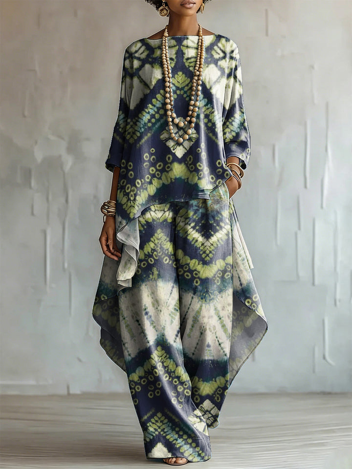 Elegant &amp; Artistic Gradient Geometric Two-piece Set