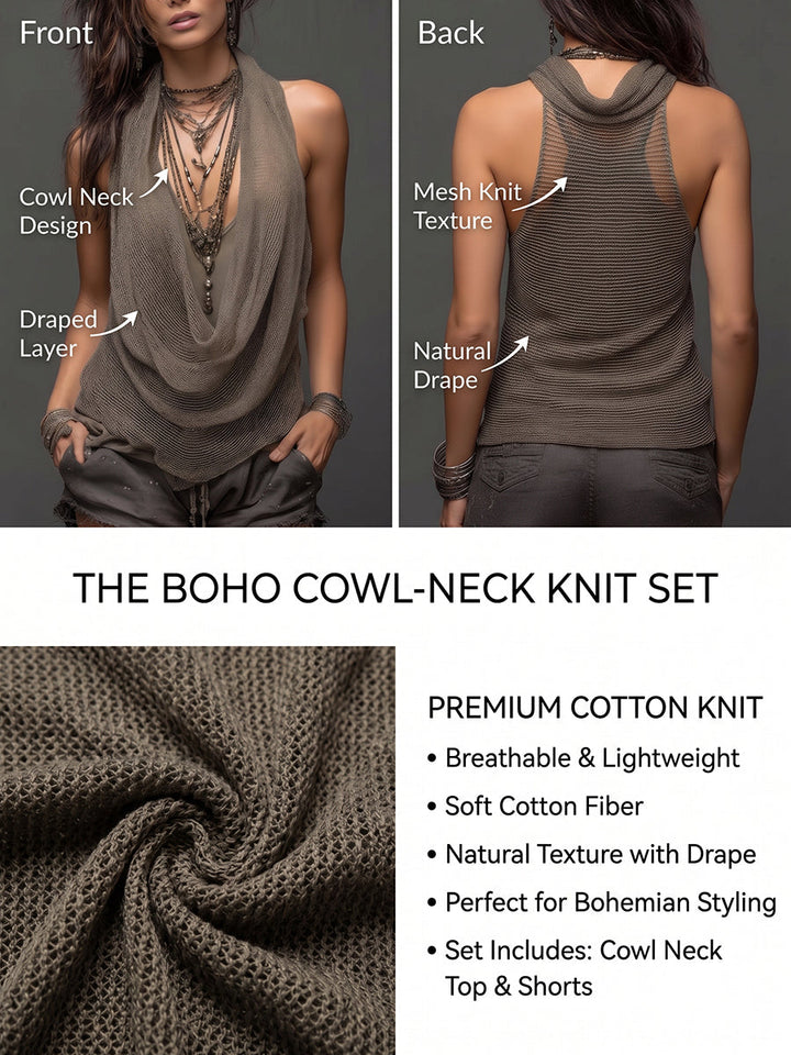 Casual &amp; Sexy Knitted Tank Top Two-piece Set